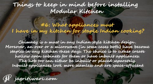 Things to keep in mind before installing Modular Kitchen